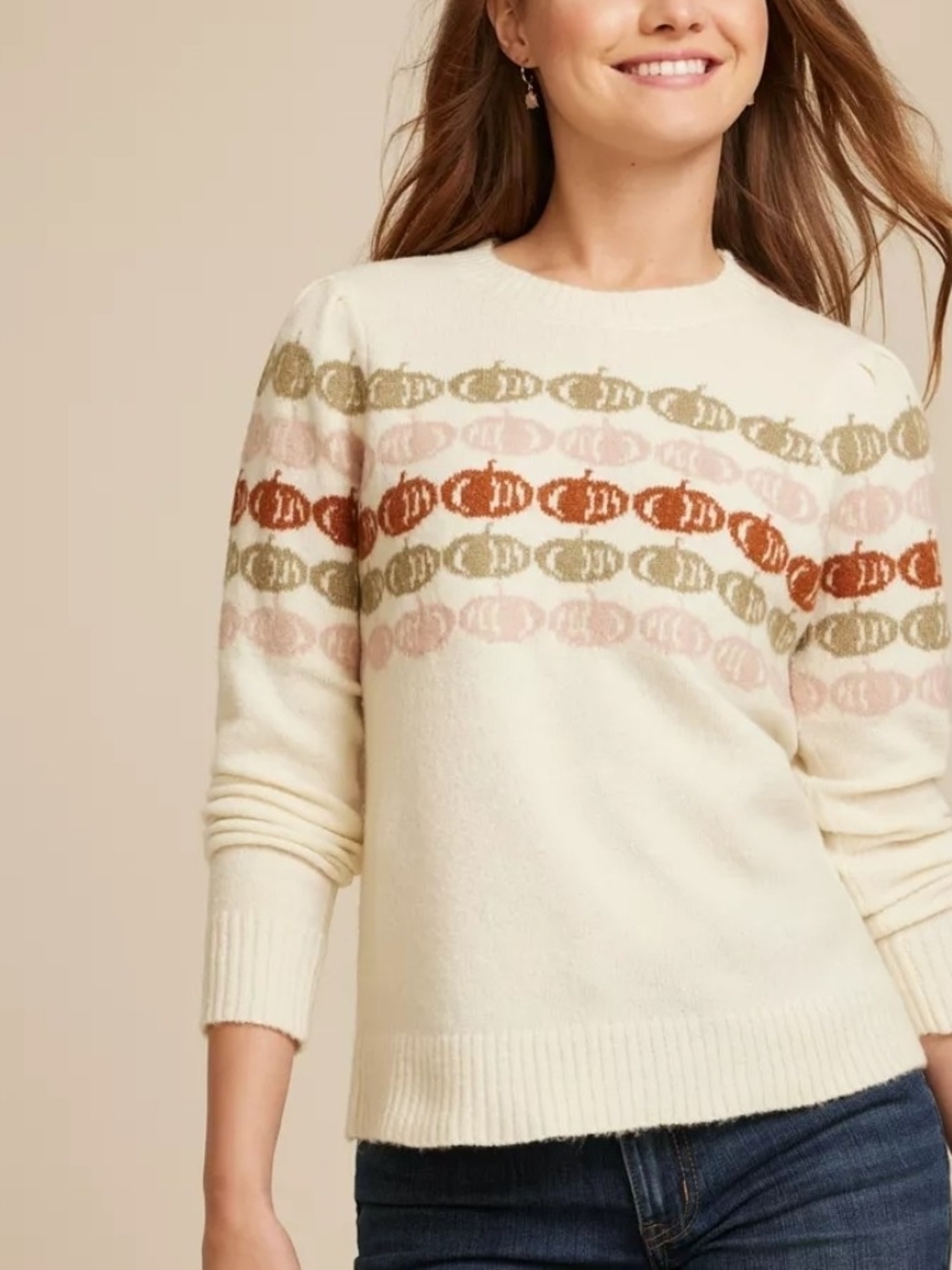 Maurices Fall Jacquard Pumpkin Sweater Size XL